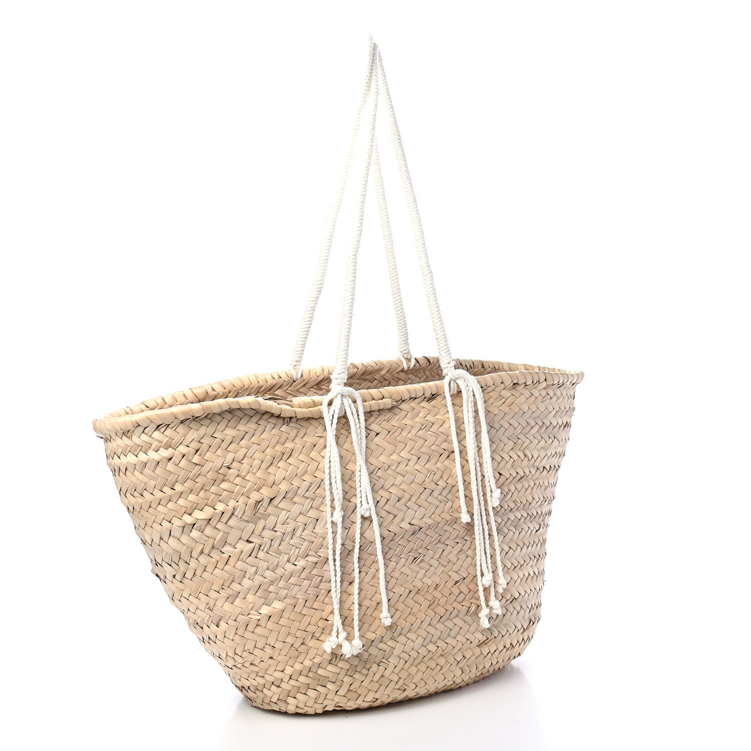 Celine X DAVID KRAMER Raffia Calfskin Panier Bag White 3 of 8