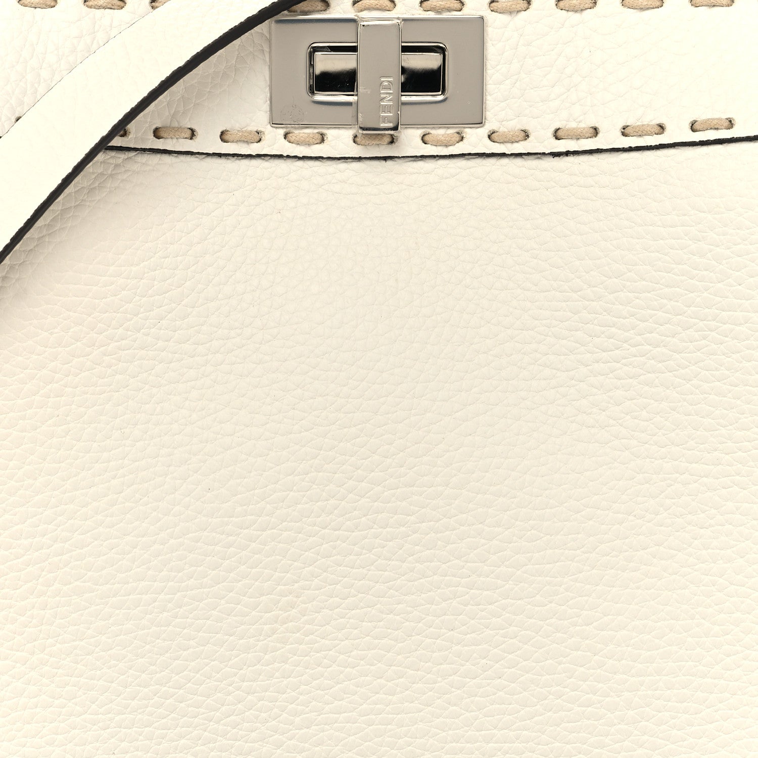 Fendi Vitello Granato Camoscio Elaphe Python Print Macro Stitchings Small Peekaboo I SEE U Iconic Satchel White Roccia 8 of 11