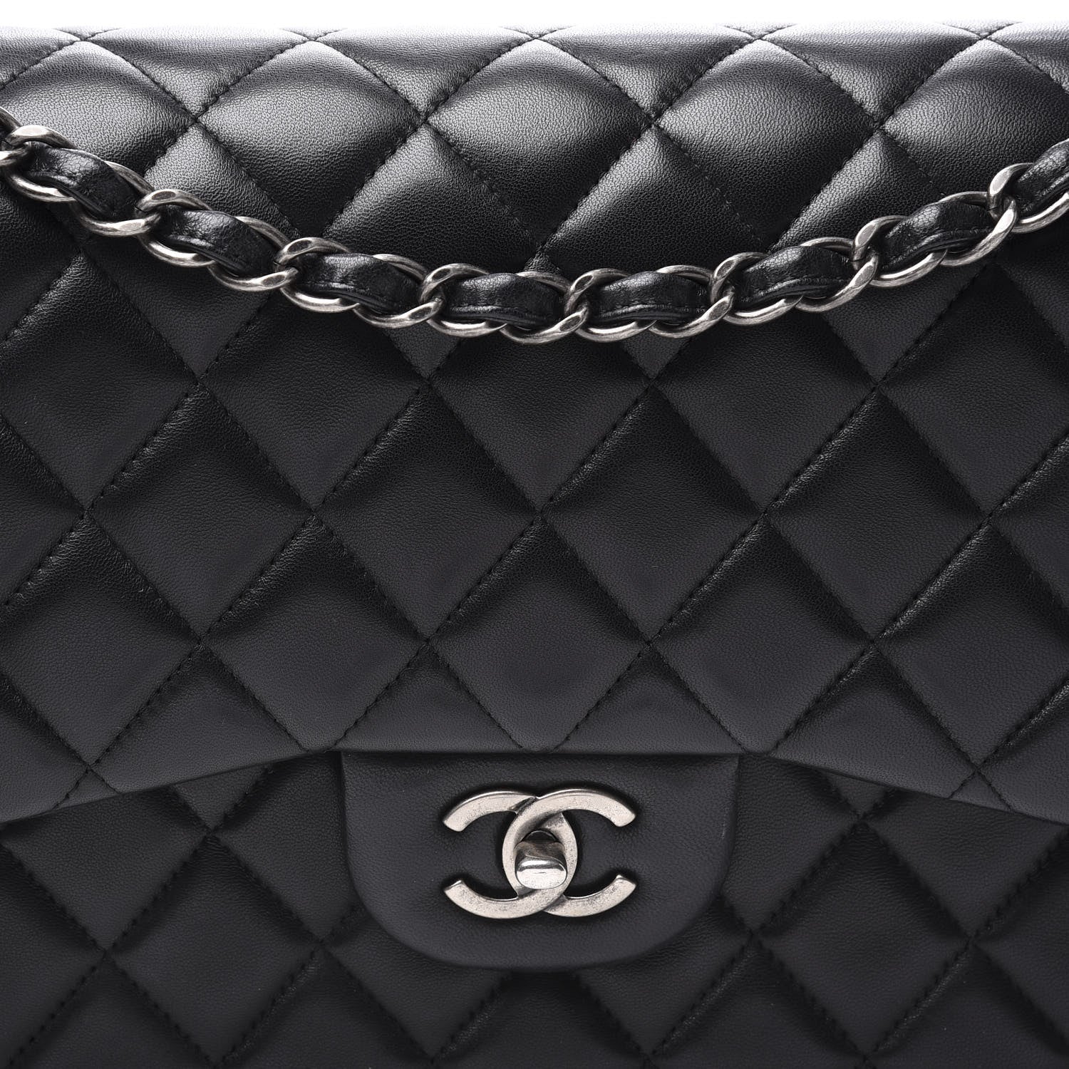 Chanel Lambskin Quilted Jumbo Double Flap Black 10 of 10