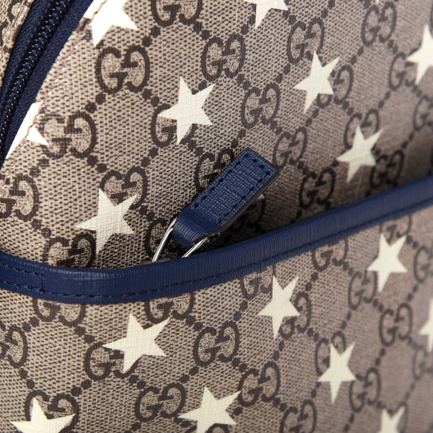 GG Supreme Monogram Stars Childrens Backpack Beige Ebony Yellow Royal