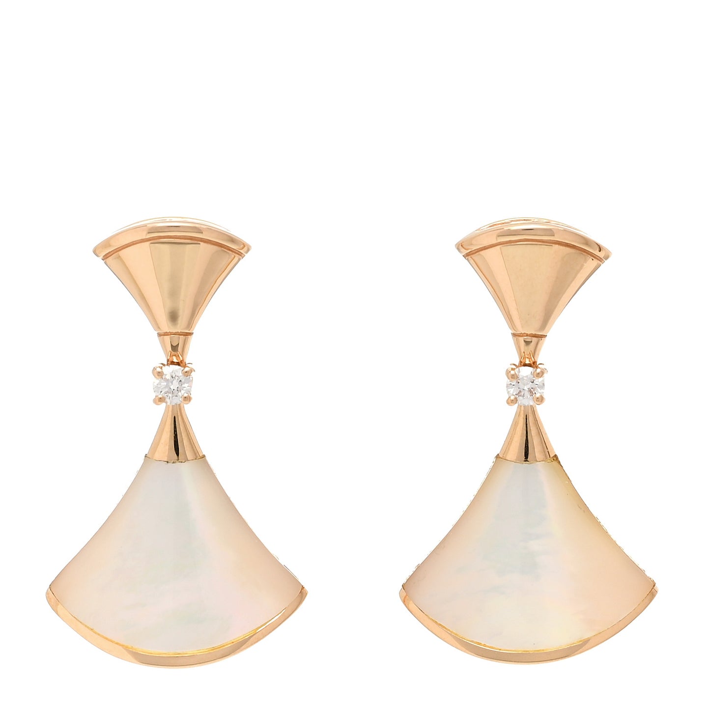 18K Rose Gold Diamond Mother of Pearl Divas' Dream Earrings