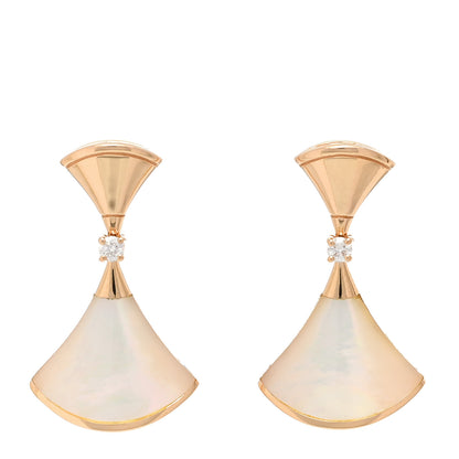 Bulgari 18K Rose Gold Diamond Mother of Pearl Divas' Dream Earrings 1 of 4