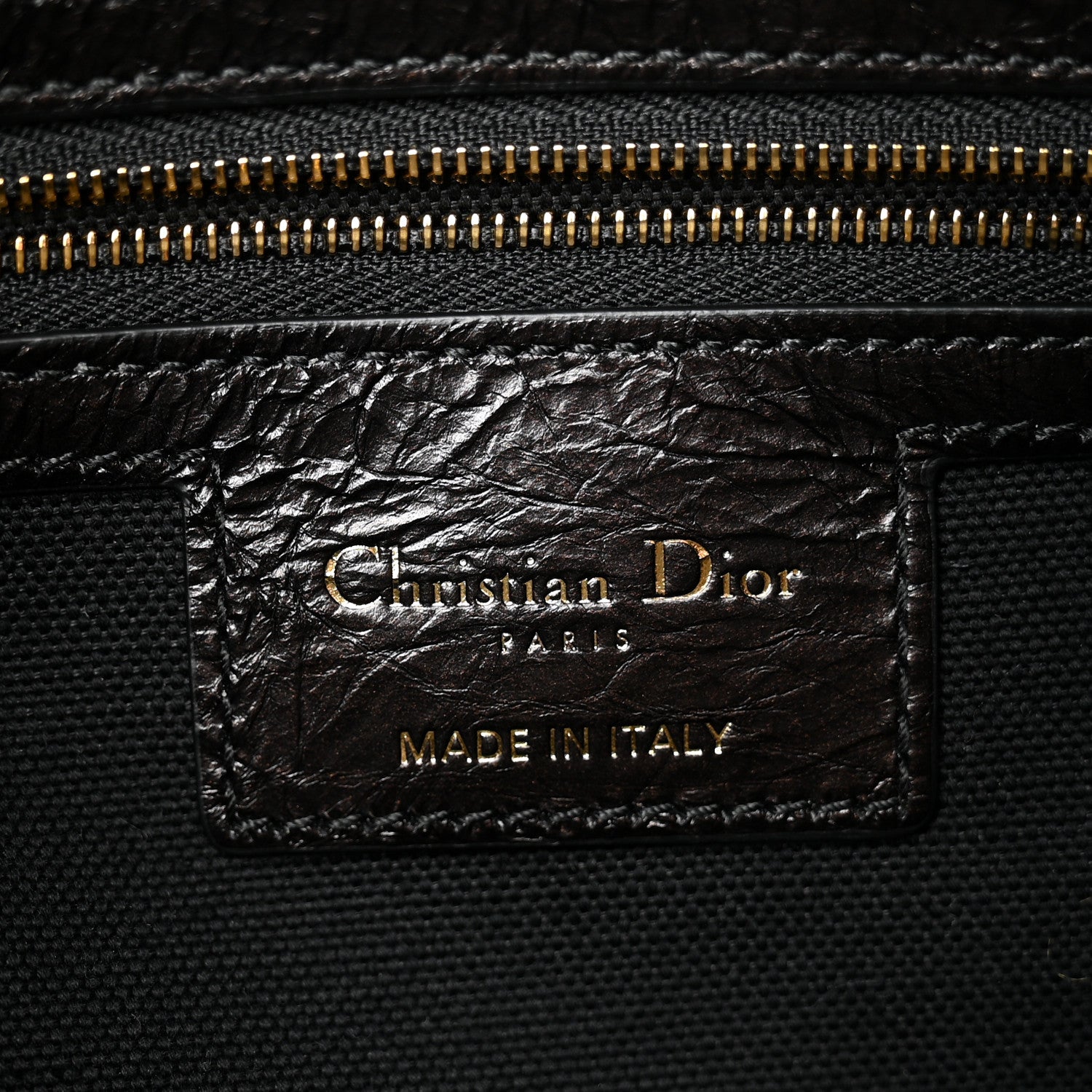Christian Dior Crinkled Calfskin Macrocannage Large Voyage Bag Black 6 of 11
