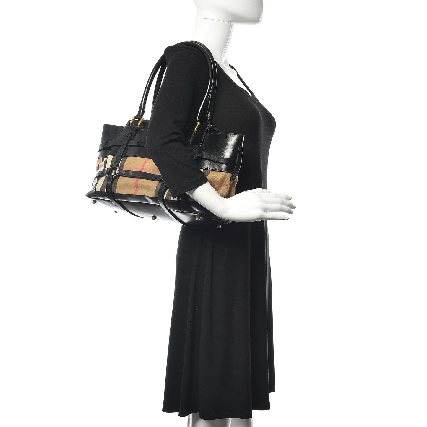 House Check Bridle Calfskin Kent Bag Black