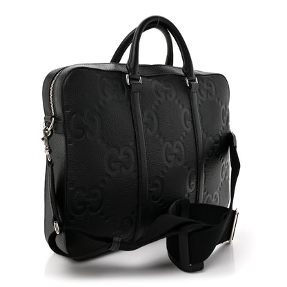 Gucci Piuma Calfskin Jumbo GG Embossed Briefcase Black 3 of 14