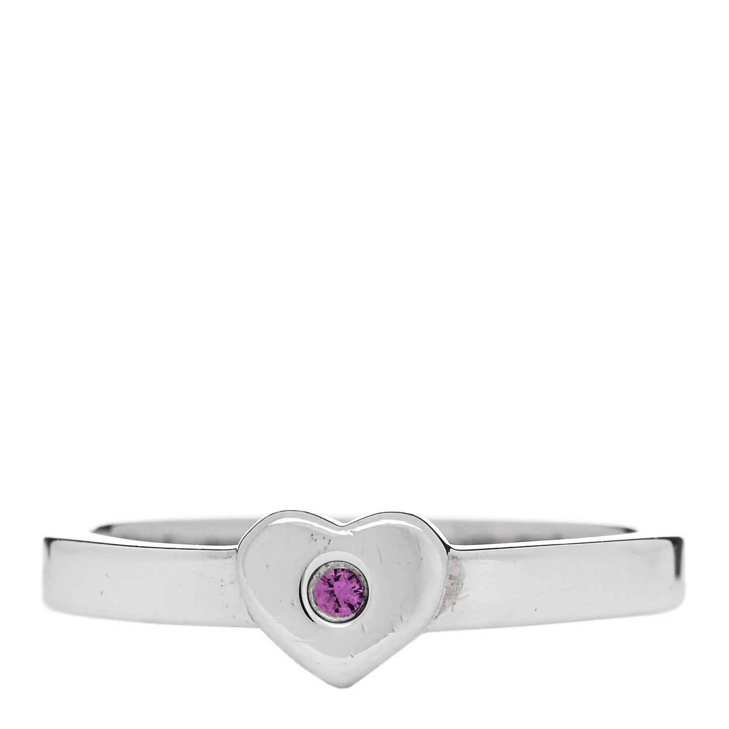 Sterling Silver Pink Sapphire Heart Ring 50 5.5