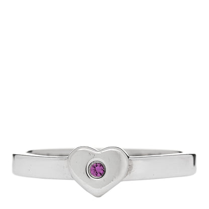 Tiffany Sterling Silver Pink Sapphire Heart Ring 50 5.5 1 of 6