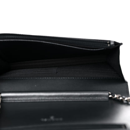 Chanel Metallic Caviar Chevron Quilted Vintage Mademoiselle Wallet On Chain WOC Charcoal 5 of 12