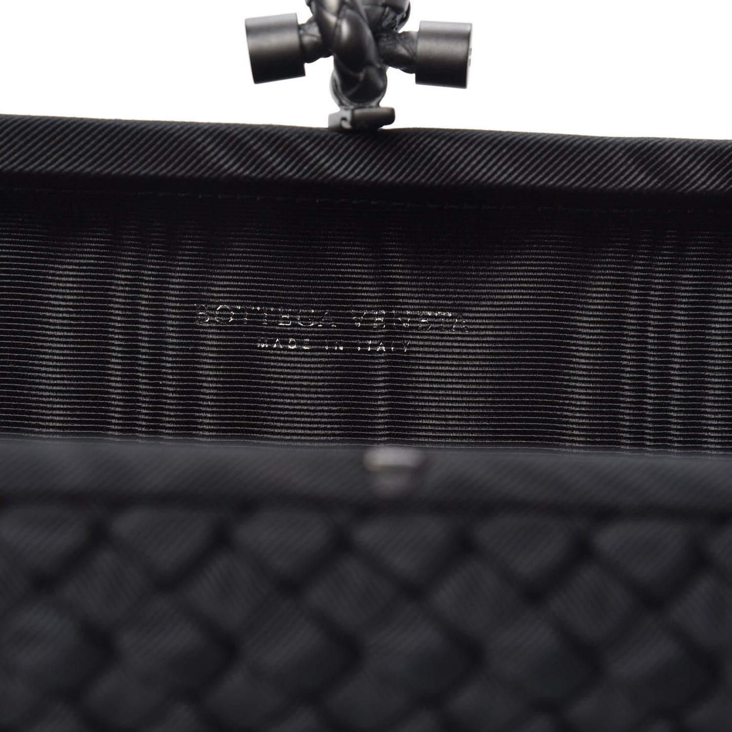 Silk Faille Intrecciato Knot Clutch Black