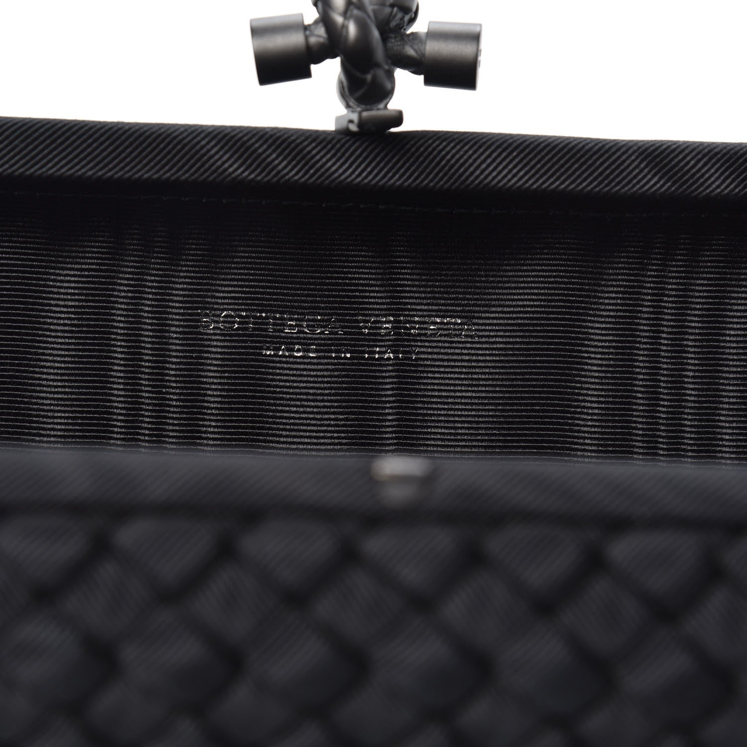 Bottega Veneta Silk Faille Intrecciato Knot Clutch Black 6 of 8