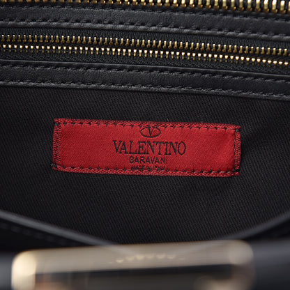 Valentino Garavani Vitello Rockstud Double Handle Tote Black 5 of 10