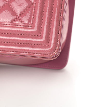 Chanel Patent Calfskin Quilted Medium Boy Flap Light Pink 16 of 18