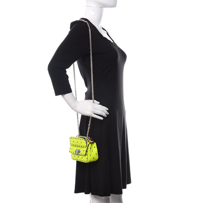 Valentino Garavani Calfskin Micro Rockstud Spike Shoulder Bag Lime 2 of 9