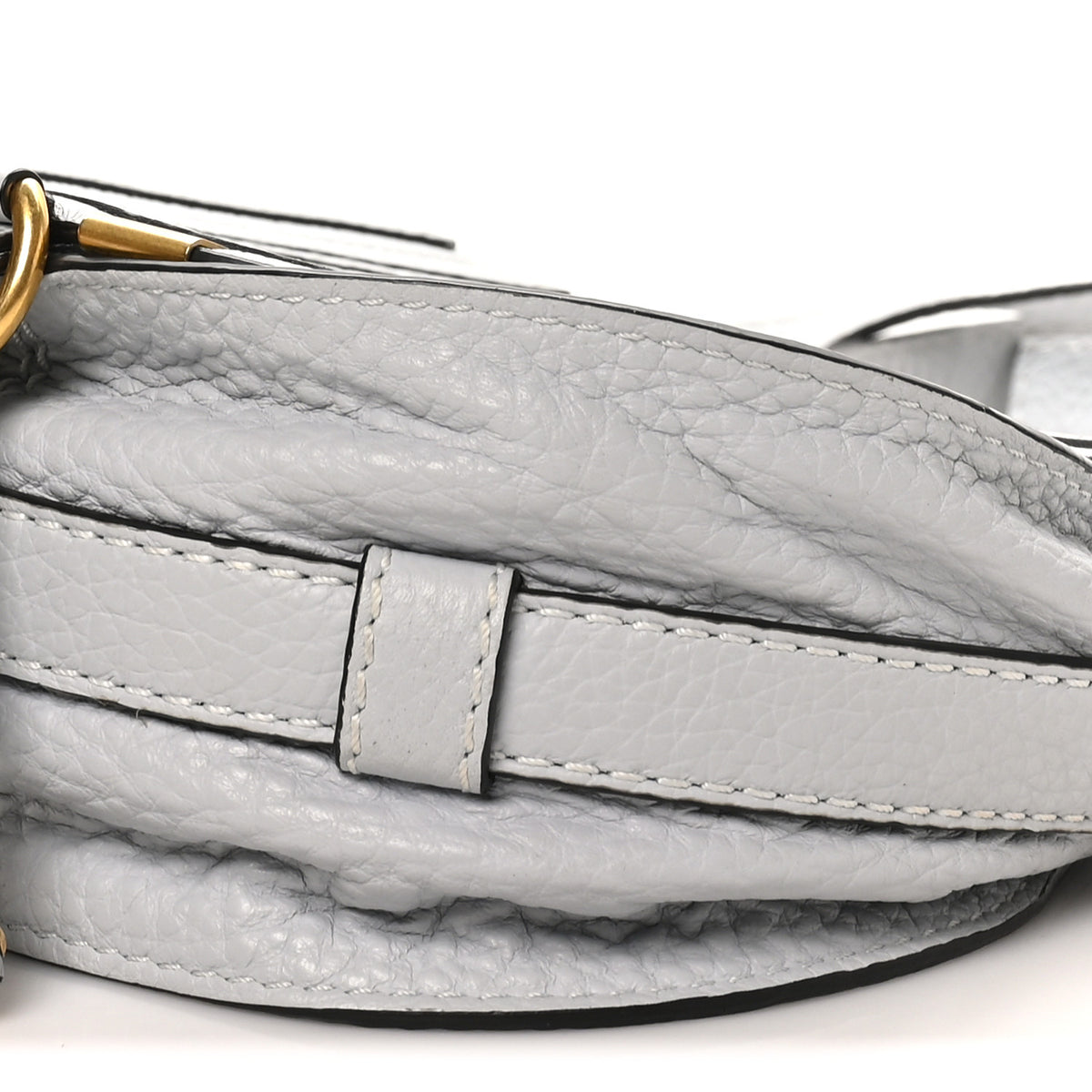 Calfskin Mini Marcie Round Crossbody Bag Light Cloud