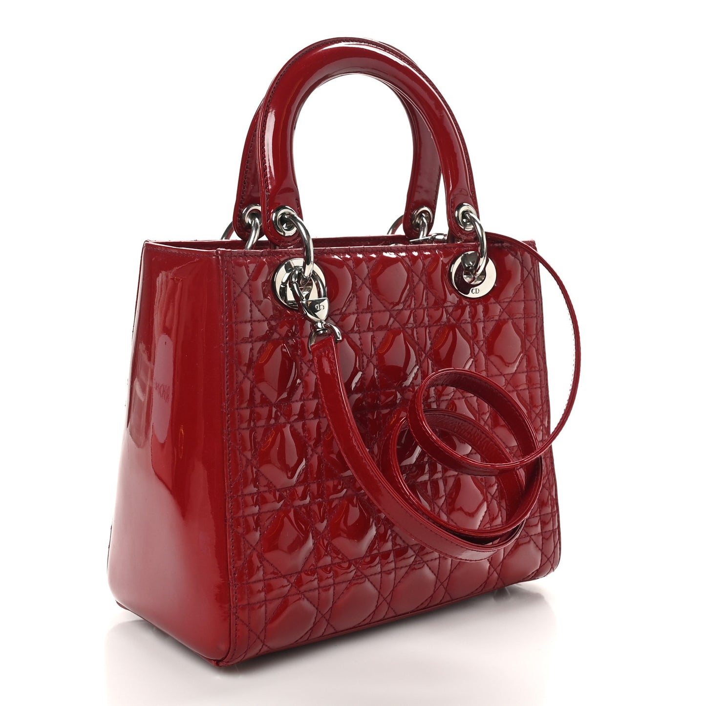 Patent Cannage Medium Lady Dior Red