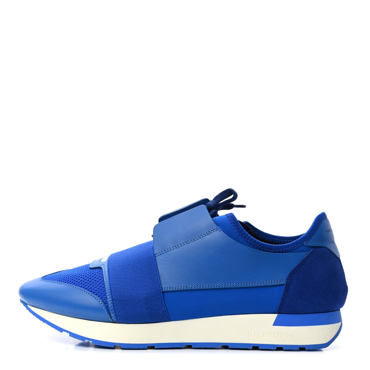 Balenciaga Mesh Calfskin Neoprene Suede Mens Race Runner Sneakers 43 Bleu 1 of 7