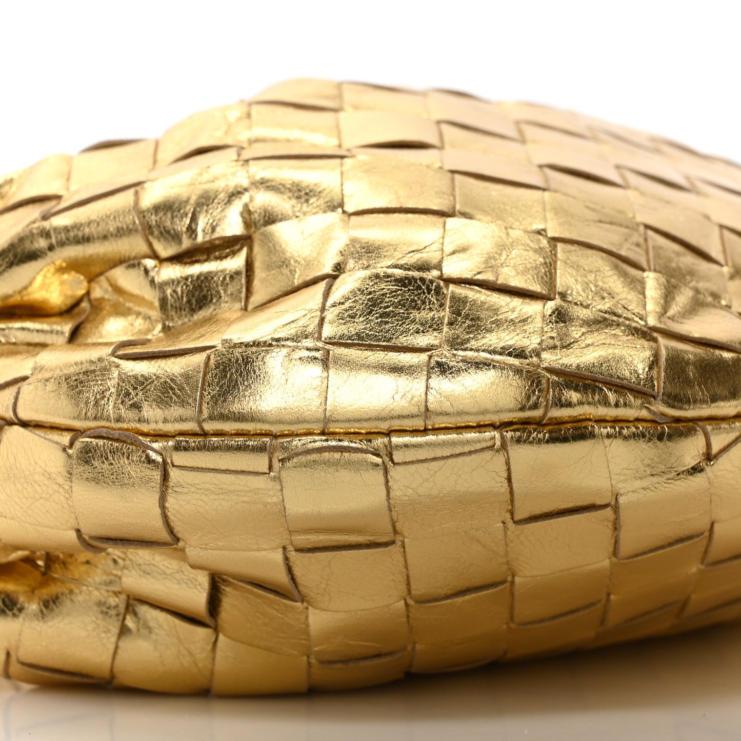 Metallic Nappa Intrecciato Mini Jodie Gold