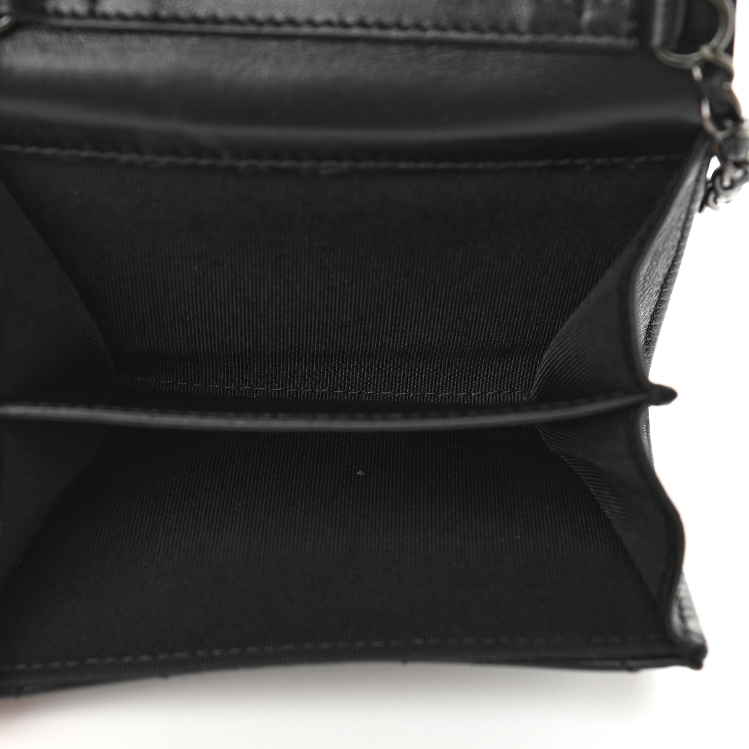 Chanel Lambskin Quilted Flap Card Holder On Chain So Black 5 of 12