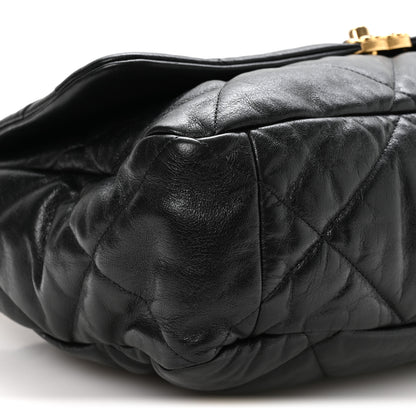 Chanel Goatskin Quilted Maxi Chanel 19 Flap Black 9 of 10