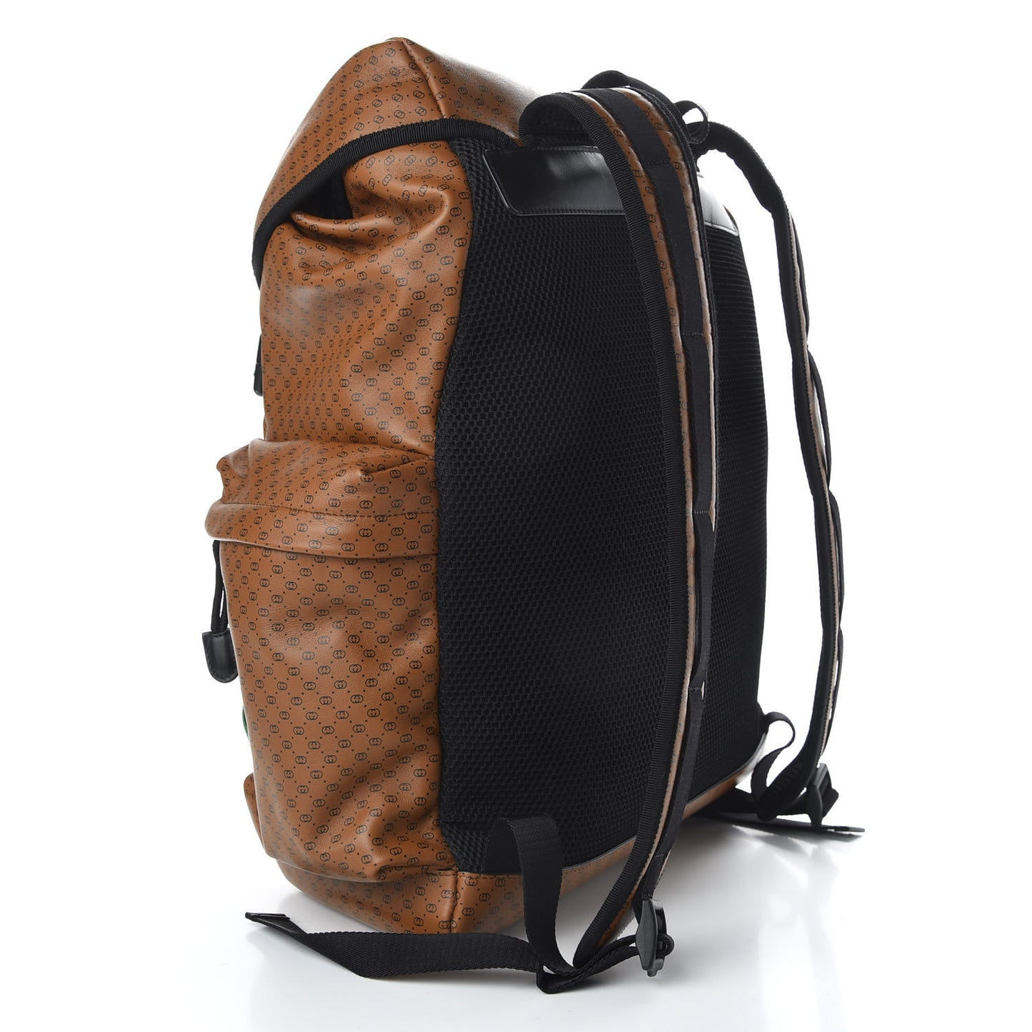 X DAPPER DAN Calfskin GG Micro Monogram Double Buckle Backpack Brown