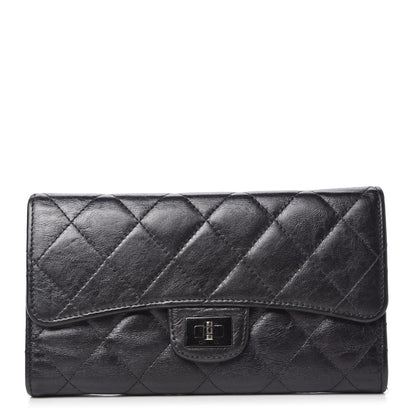 Chanel Metallic Aged Calfskin Quilted Reissue Long Flap Wallet So Black 1 of 11