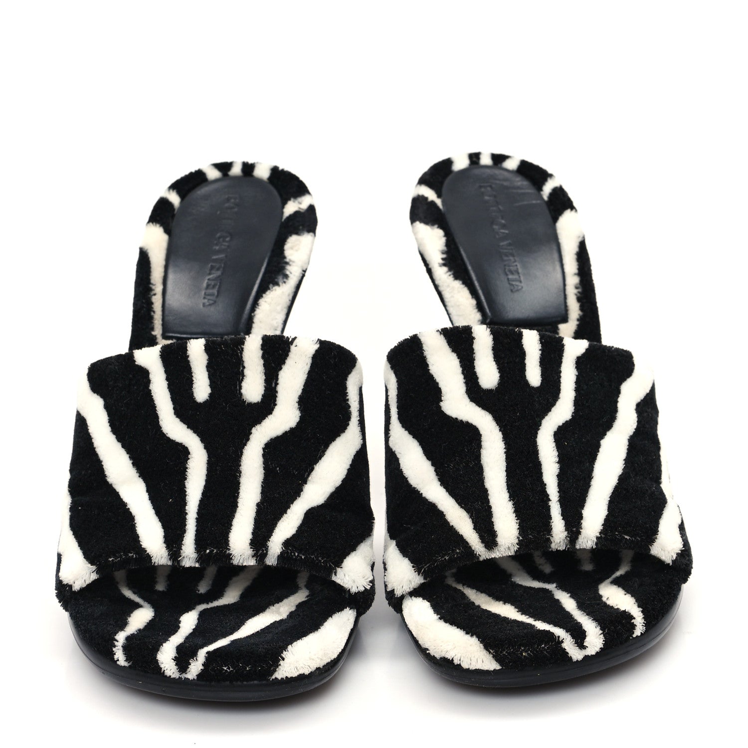 Bottega Veneta Microfiber Stretch Multi Strap 90mm Sandals 39.5 White Zebra 3 of 8