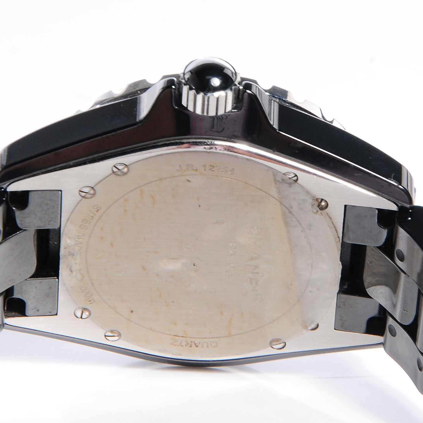 Stainless Steel Ceramic Diamond 33mm J12 Quartz Watch Black