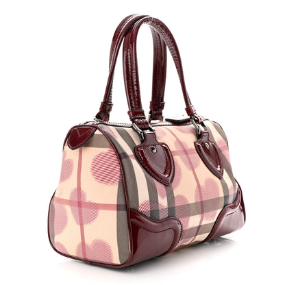 Burberry Nova Check Heart Small Chester Bowling Bag Berry Red 3 of 10