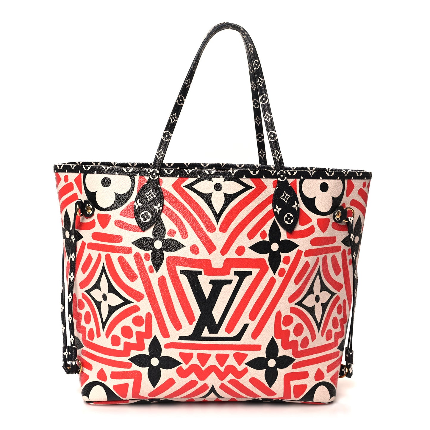 Monogram Giant Crafty Neverfull MM Creme Rouge Black