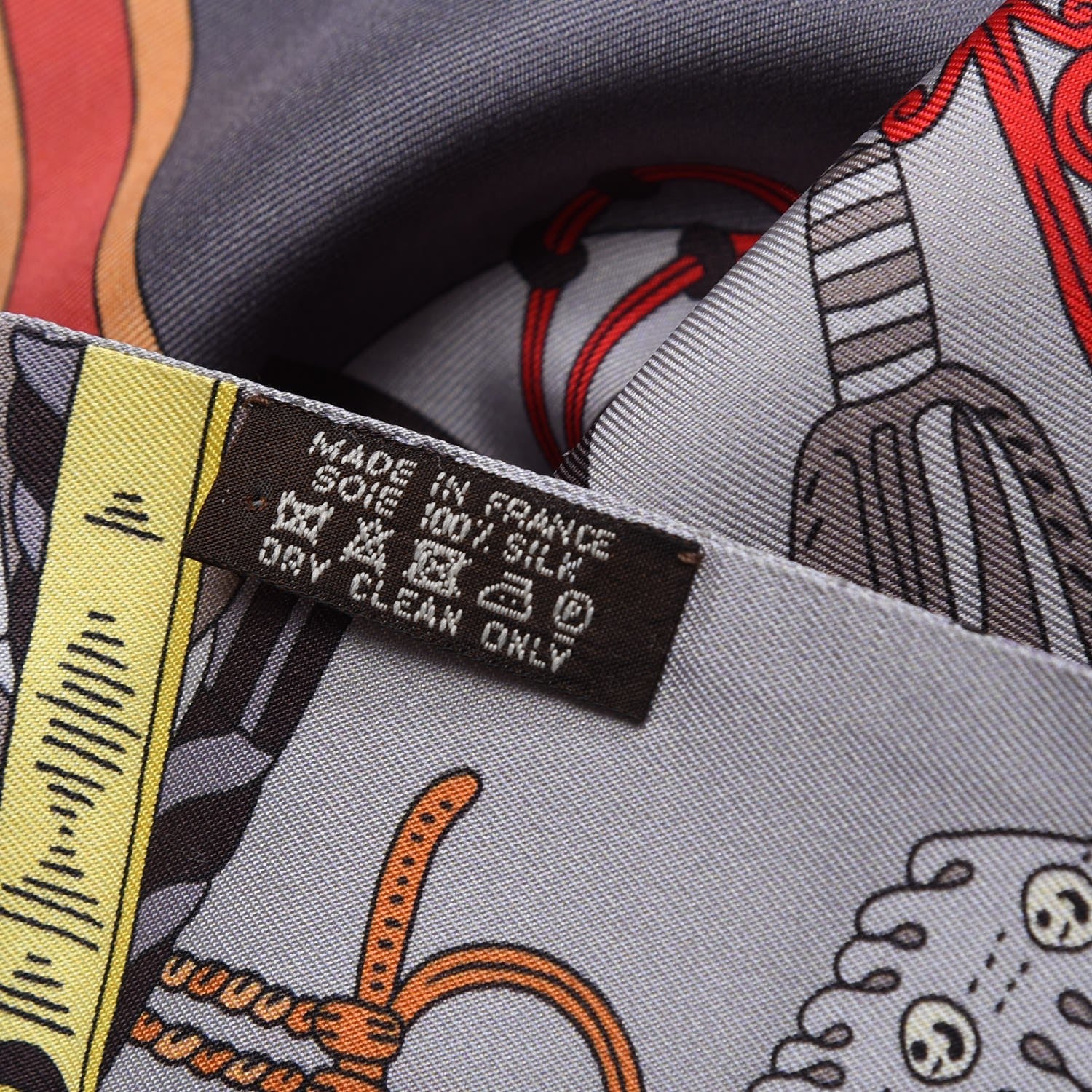 Hermes Silk Bouquets Selliers Maxi Twilly Gris Orange Vert d'Eau 4 of 6