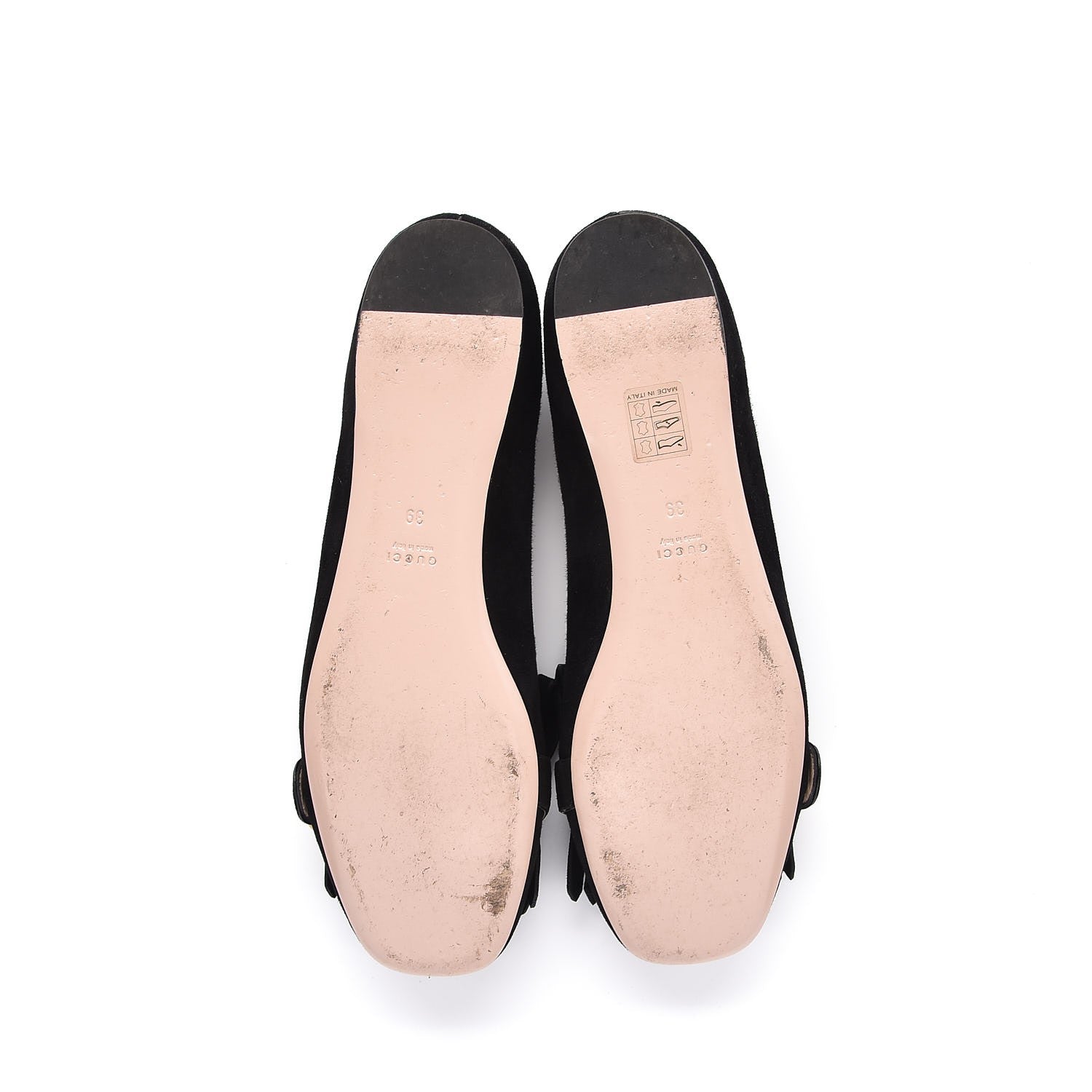Gucci Kid Scamosciato GG Marmont Fringe Flats 39 Black 7 of 14
