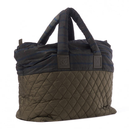Chanel Nylon Quilted Large Coco Cocoon Tote Khaki 2 of 9