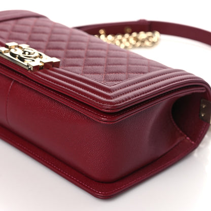 Chanel Caviar Quilted Medium Boy Flap Burgundy 9 of 10