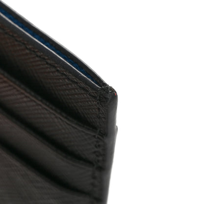 Prada Saffiano Racing Logo Patch Card Holder Black 9 of 12