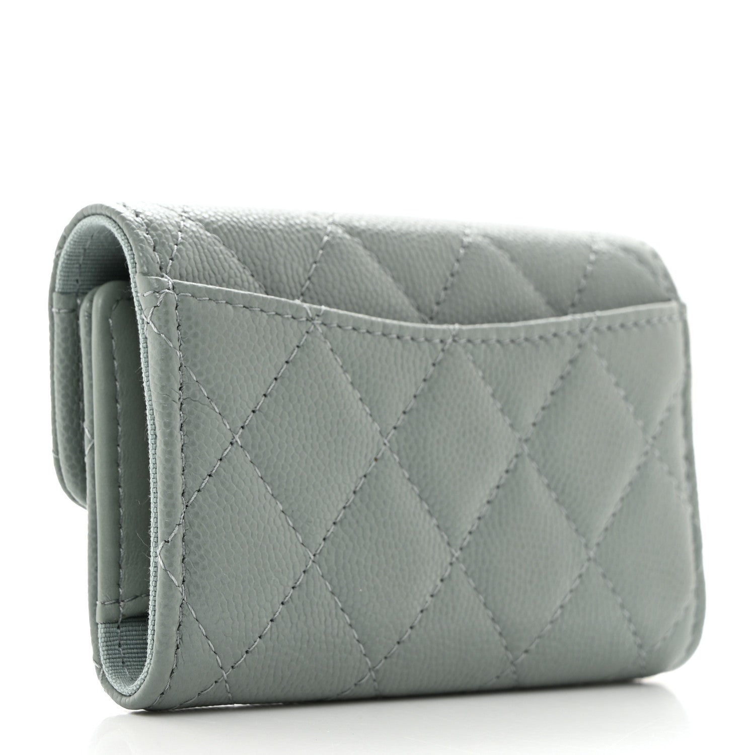 Chanel Caviar Quilted Classic 4 Key Holder Wallet Grey 3 of 9