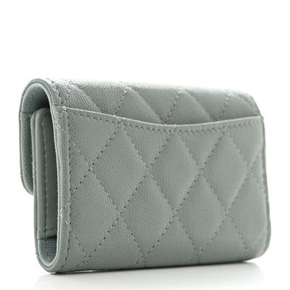 Chanel Caviar Quilted Classic 4 Key Holder Wallet Grey 3 of 9