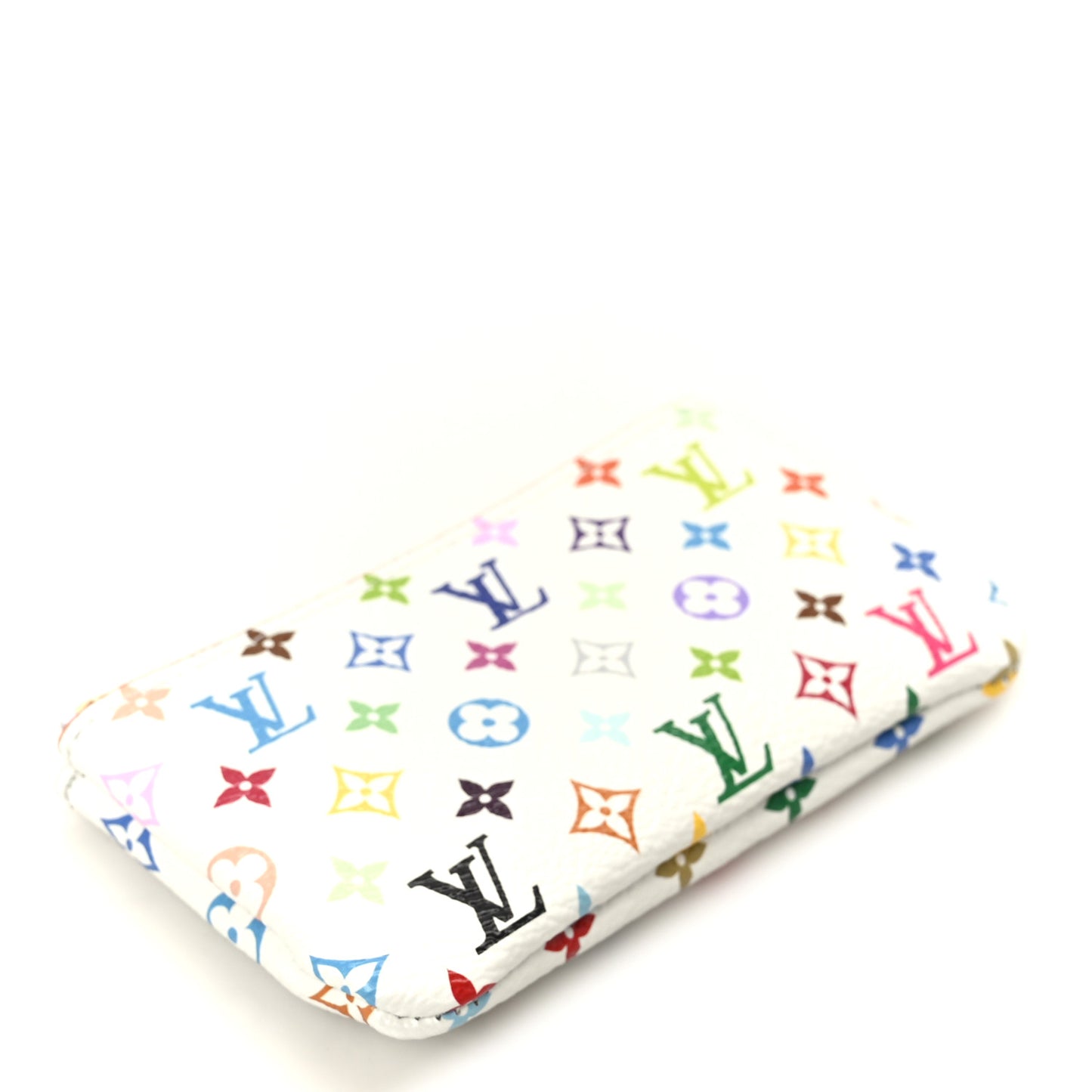 LV X TM Monogram Multicolor Key Pouch White