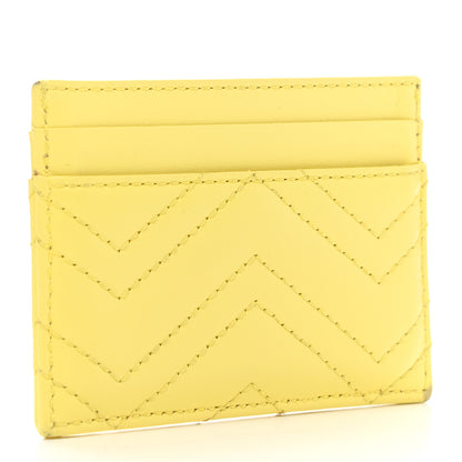 Gucci Calfskin Matelasse GG Marmont Card Holder Banana 3 of 10