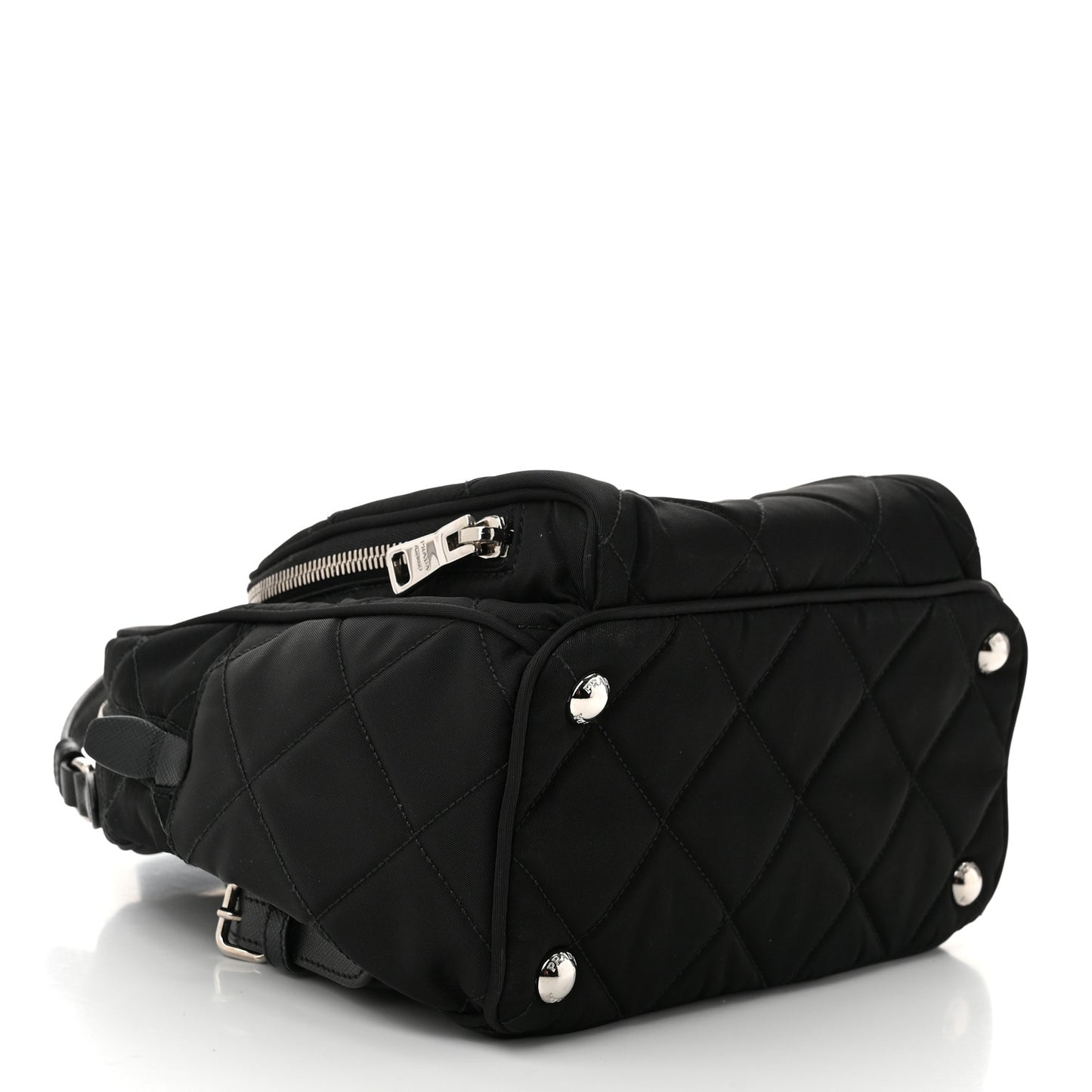 Nylon Tessuto Impuntu Quilted Backpack Black