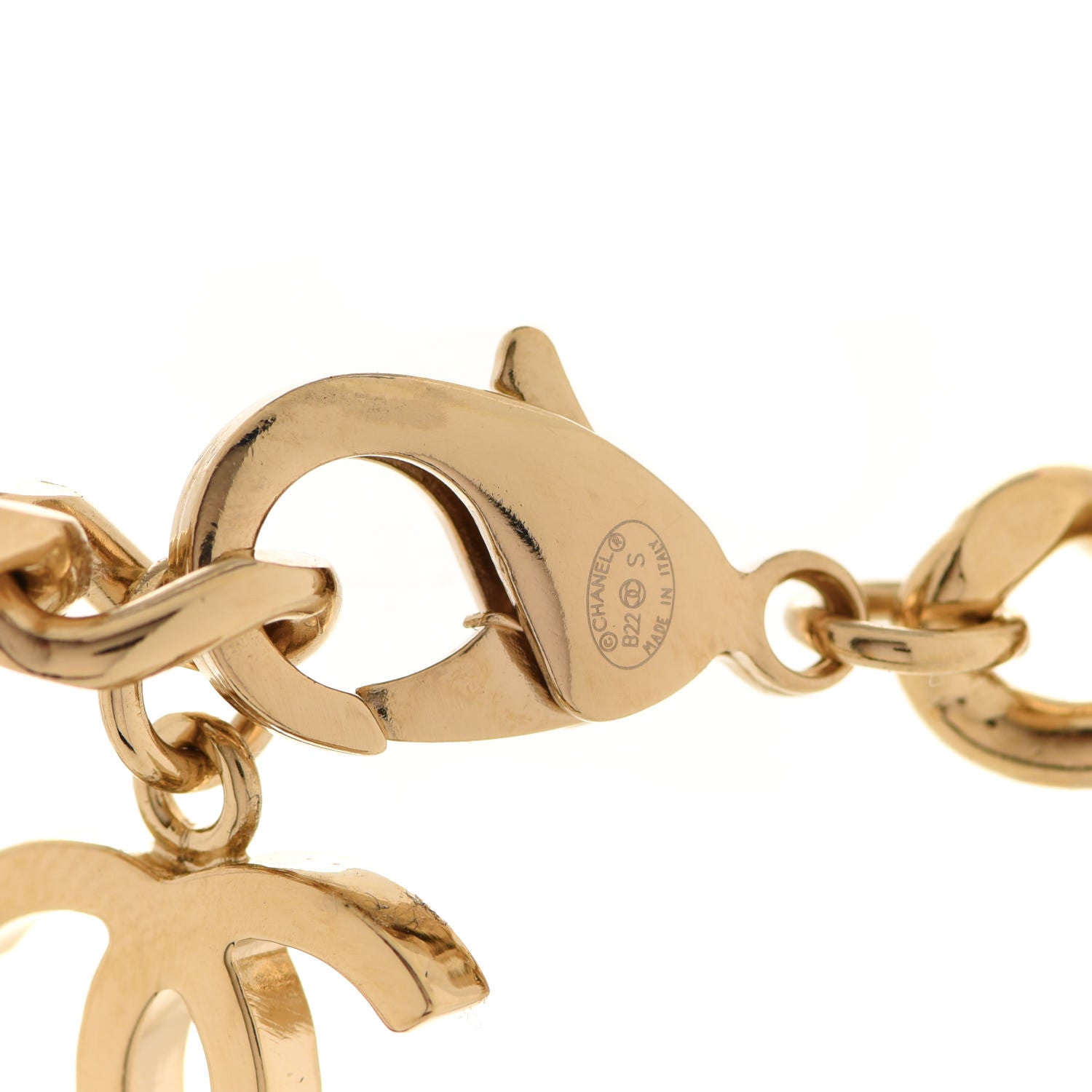 Chanel Metal Enamel Chain CC Choker Gold White 5 of 7