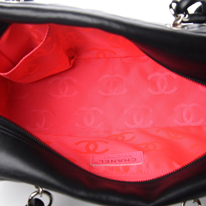 Chanel Calfskin Quilted Large Cambon Bowler Black White 4 of 10