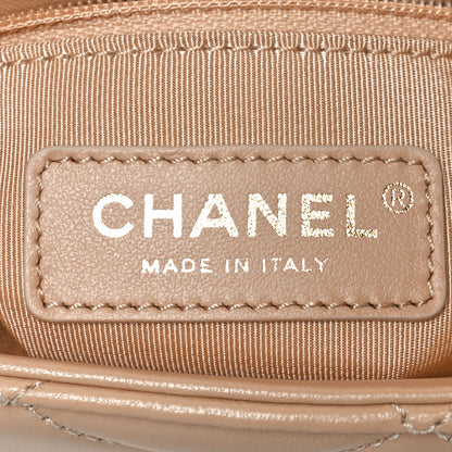 Chanel Lambskin Quilted CC Coin Flap Bag Beige 5 of 10