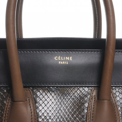 Celine Python Mini Tri-Color Luggage Green 4 of 10