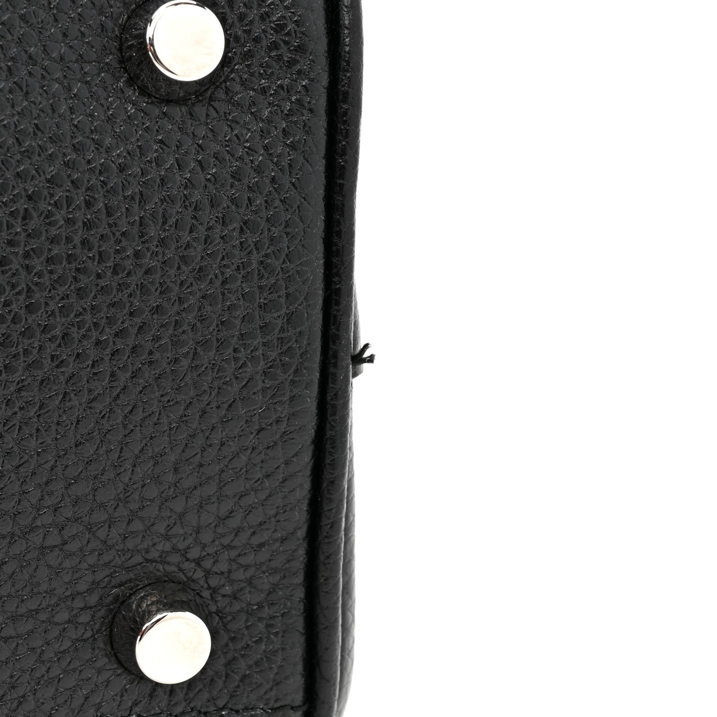 Grainy Calfskin Small Zumi Top Handle Bag Black