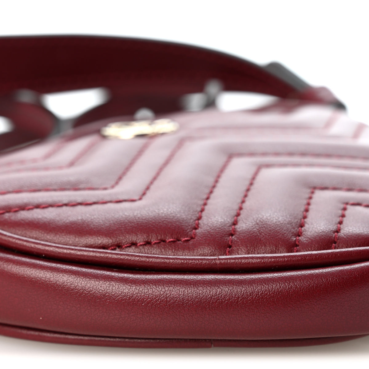 Gucci Calfskin Matelasse Diagonal Mini Interlocking G Heart Shoulder Bag Rosso Ancora 9 of 10