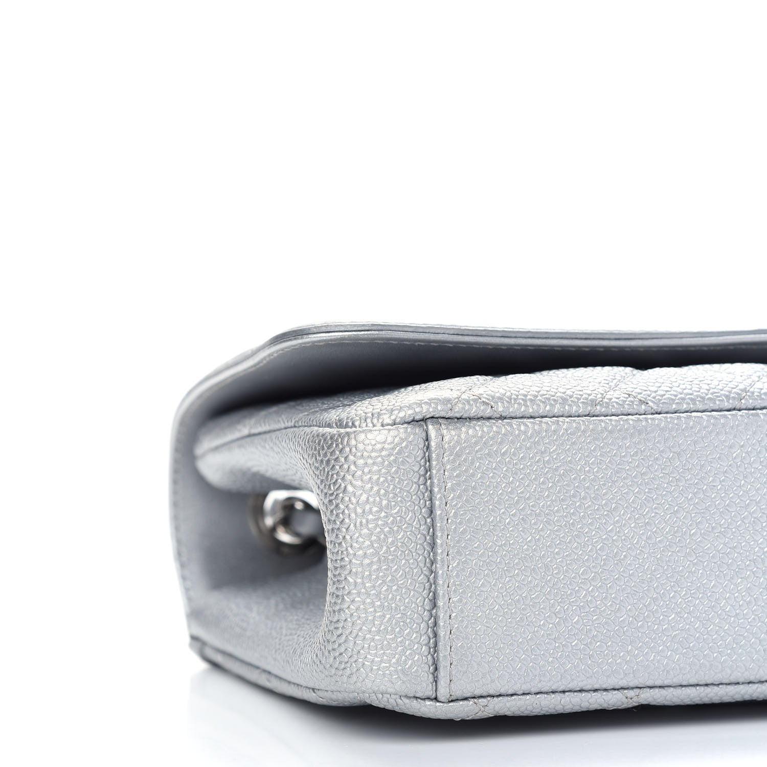 Chanel Metallic Caviar Quilted Medium CC Filigree Flap Silver 8 of 9