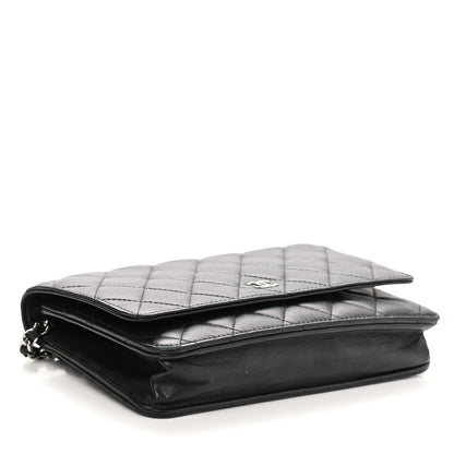 Chanel Lambskin Quilted Wallet On Chain WOC Black 4 of 14