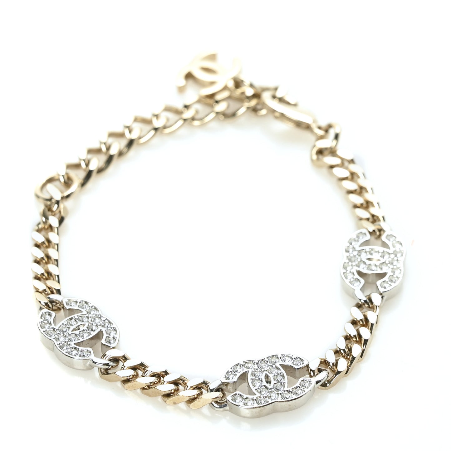 Crystal CC Chain Bracelet Gold Silver