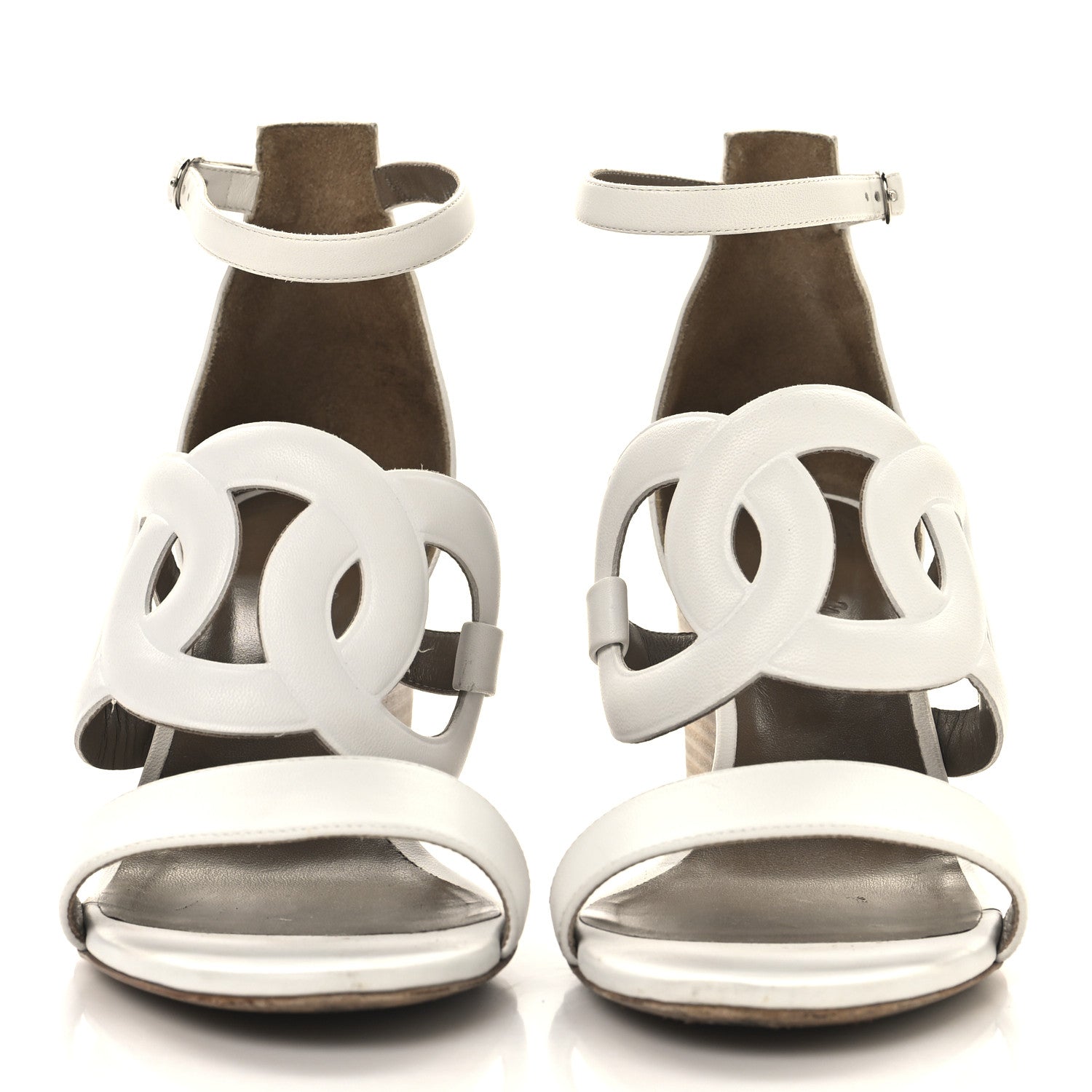 Hermes Nappa Brisbane Wedge Sandals 39.5 White 3 of 13