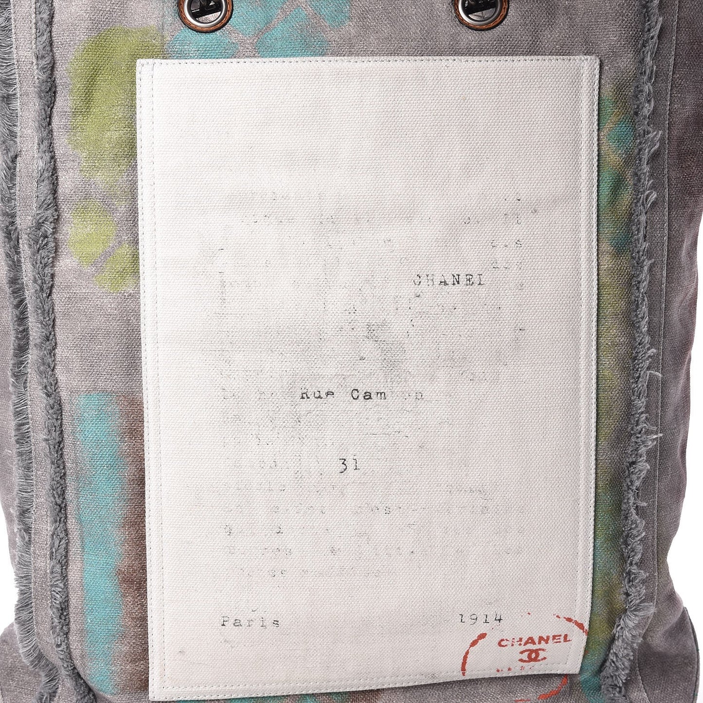 Canvas Large Graffiti Tote Grey
